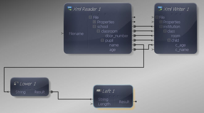 Connecting Lower to Left