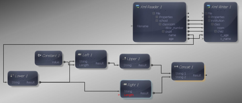 Connecting Lower to Right
