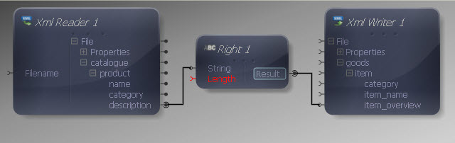 Right Output to Writer Input