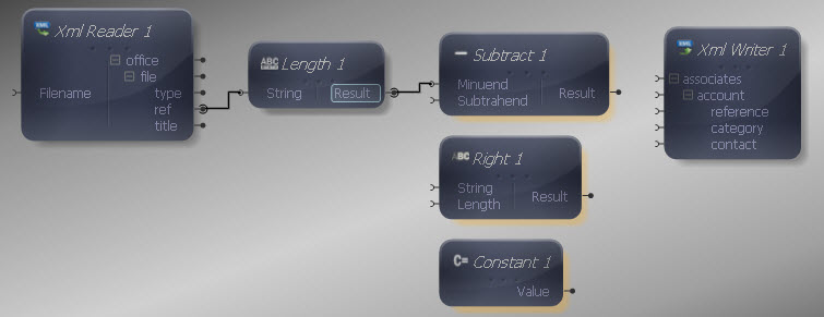 Length and Subtract Connected