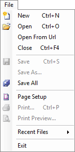 Liquid XML Studio File Menu