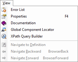 Liquid XML Studio View Menu