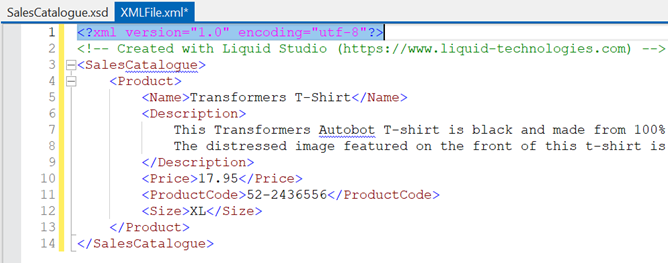 Liquid XML Studio - New XML File