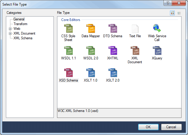 Liquid XML Studio - New File Selection