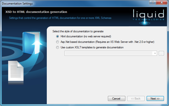 XSD Documentation Generator Wizard Page 1